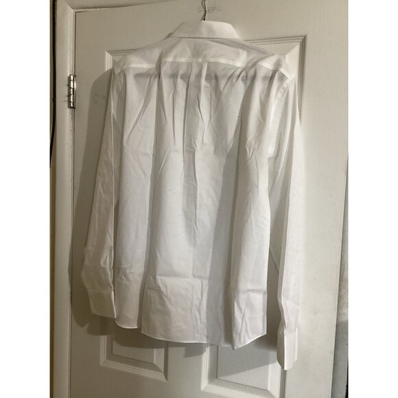 J. Crew Mens White Slim Bowery Wrinkle Free Dress Shirt Button Down Collar L - Picture 3 of 5